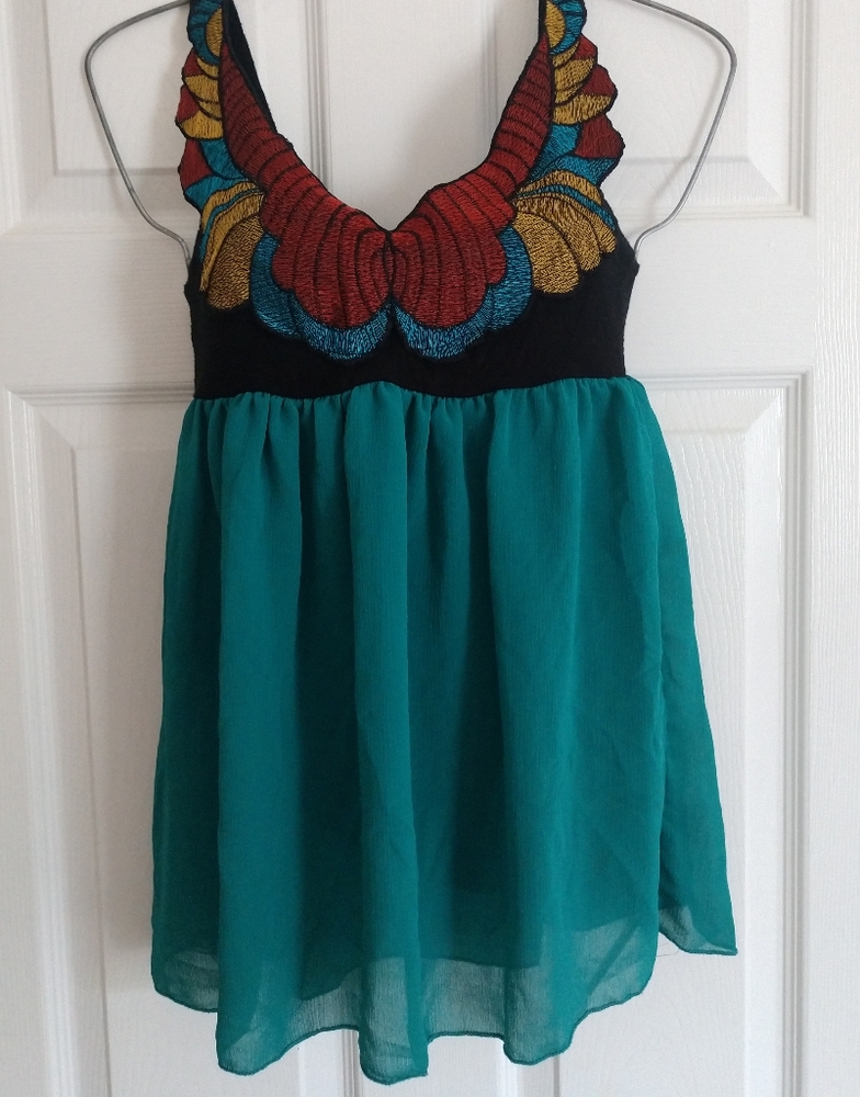 Teal Ornate  top